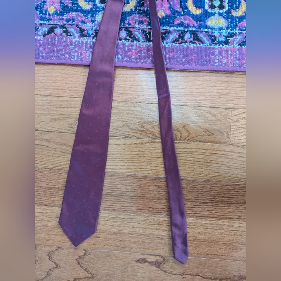 Buckingham Silky Maroon Red Solid Color Tie - Picture 4 of 5